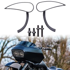 2pcs Teardrop Rearview Mirrors For Harley Touring Street Glide Road King Glide
