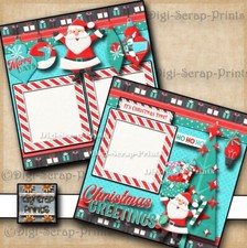 MERRY CHRISTMAS DAYS  2 premade scrapbook pages layout paper DIGISCRAP A0512