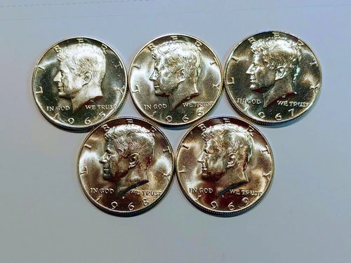 Kennedy Silver Half Dollar GEM BU !! 1965 - 69 Hand Picked From SMS Sets