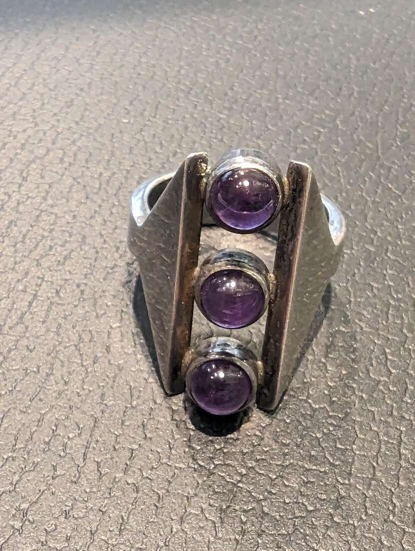 Handmade Goldsmiths Solid Ladies Ring 835 Silver … - image 4