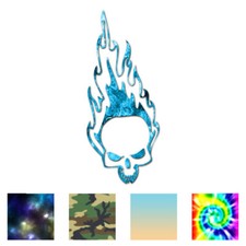 Skull Flames Art - Vinyl Decal Sticker - Multiple Patterns  Sizes - ebn1079