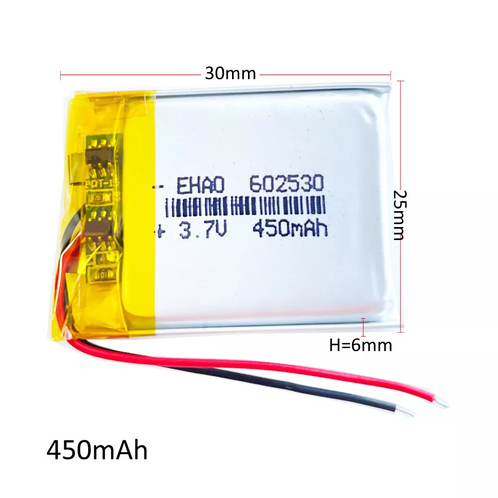Doméstico mordaz compartir 2 PCS 3.7V 450mAh Lipo Polymer Rechargeable Battery For MP3 GPS Bluetooth 602530 | eBay Doméstico mordaz compartir 2 PCS 3.7V 450mAh Lipo Polymer Rechargeable Battery For MP3 GPS Bluetooth 602530 | eBay