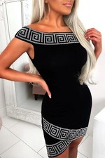 Womens Sexy Scoop Neck Bodycon Dress Black Casual Wedding Party Mini Dress