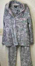 EARTH ANGELS Women’s Pajamas LARGE Top MEDIUM Bottoms PINK GRAY SO SOFT COMFY