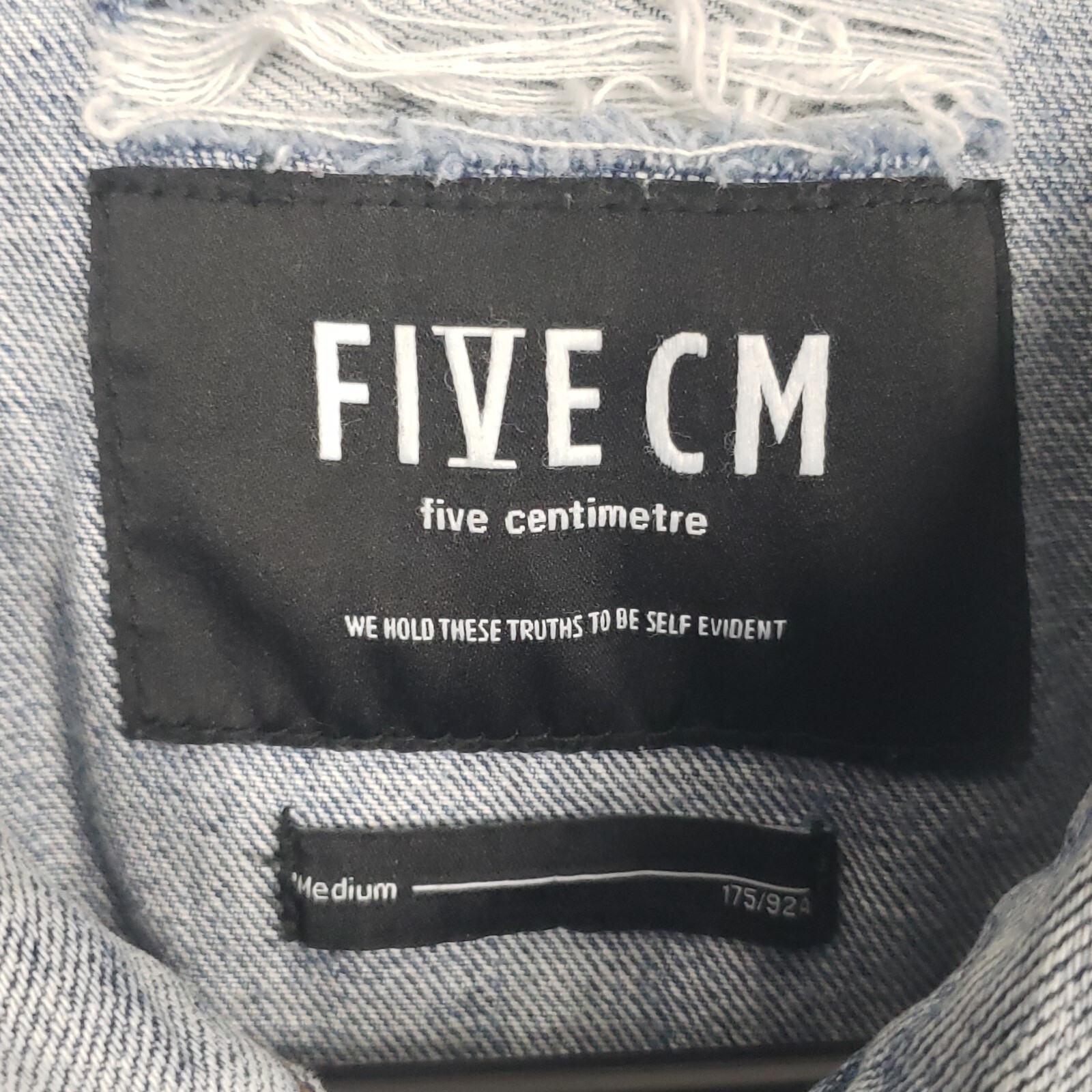 Five CM Centimetres Distressed Patchwork Jean Den… - image 9