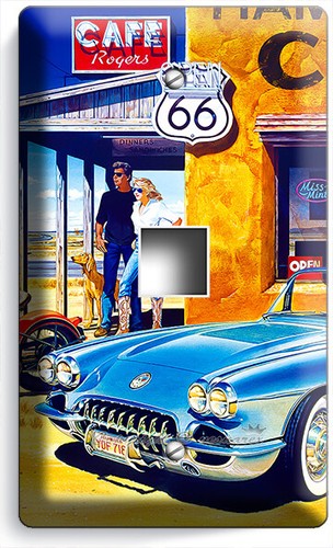 RETRO COCHE DEPORTIVO ROUTE 66 CAFE LIGHT SWITCH OUTLET PLACAS DE PARED DECORACIÓN DE LA SALA DE GARAJE - Imagen 20 de 34
