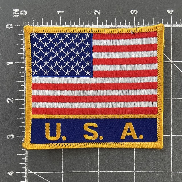 Vintage United States of America USA U.S.A. Flag Patch Badge Banner Ensign Gold Vintage United States of America USA U.S.A. Flag Patch Badge Banner Ensign Gold