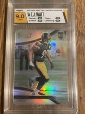 2017 PANINI SELECT T.J. WATT FIELD LEVEL SILVER PRIZM ROOKIE #259 HGA 9  GEM RC