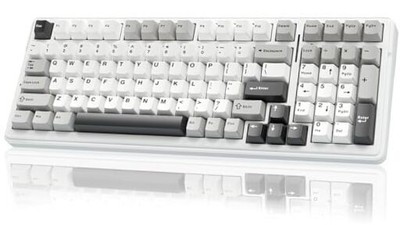  F99 Wireless Mechanical Keyboard,Tri-Mode BT5.0/2.4GHz/USB-C Black&Grey&White