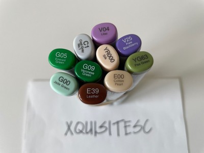 NEW Copic Sketch Markers Dual-Tip LOT OF 10 Mixed Colors Super Brush, Broad #12
