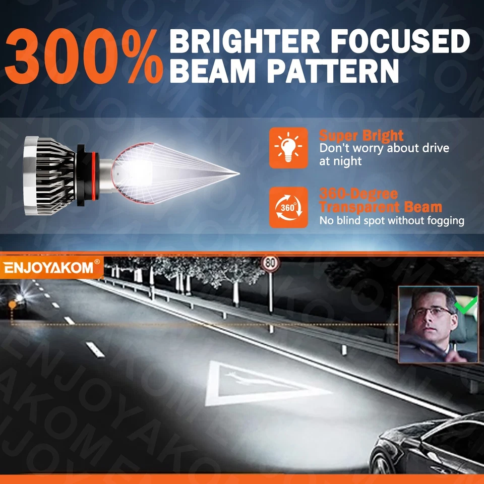 Faro LED Hi Lo Beam 9005 9006 Bombillas Brillantes Para Ferrari 348 TB 1990-1992 Foto 4 de 4