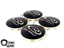 Rota Wheels Center Caps Black Dome 4pcs Replacement 15 16 Circuit 8 Grid