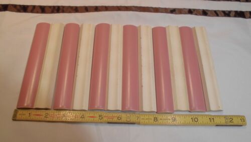 12 pezzi Piastrelle rotonde vintage *lilla* ceramica angolo esterno/quarto 1" x 6" - Foto 4 di 12