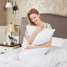 2 Pack Down Feather Bed Pillows King or Queen Size Pillows Cotton Cover