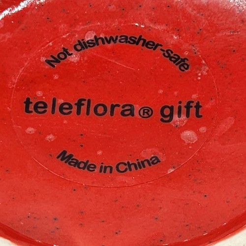 Teleflora Gift Ceramic Vase With Heart Charm Red White And Lavender 8.3x5.3in - Picture 3 of 9