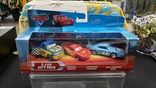 NIB DISNEY PIXAR CARS 3 PACK DEXTER HOOVER LIGHTNING MCQUEEN DAMAGED KING T0315