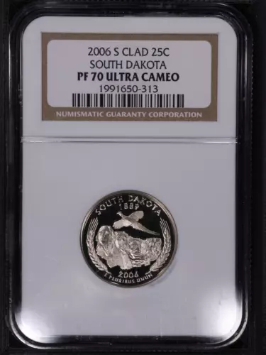 2006-S 25C South Dakota State Quarter NGC PF70 UCAM Clad