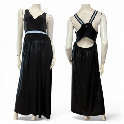 JIJIL Maxikleid Kleid schwarz laminiert metallic Gr. IT 42