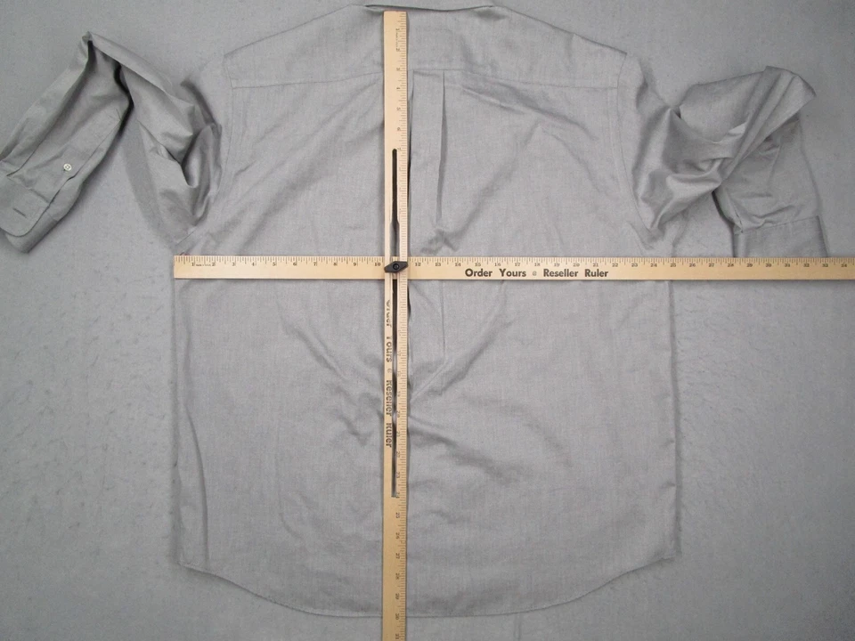 Camisa de Vestir Eddie Bauer Para Hombre Grande Gris Abotonada De Colección Y2K Hecha en Hong Kong Foto 4 de 4