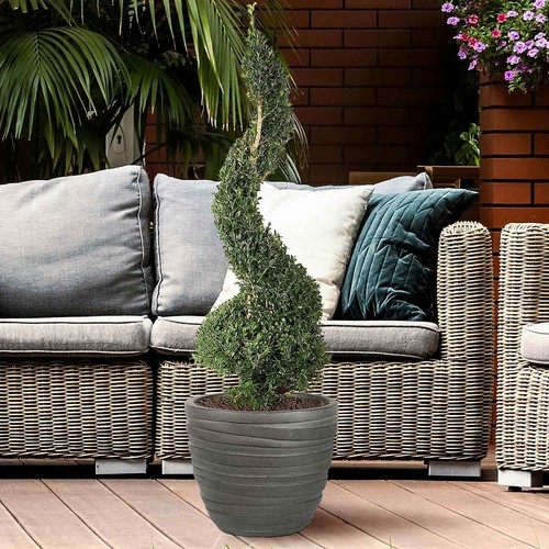 Runde Gartenpflanzgefäße IDEALIST Betonreihe Ei Outdoor Töpfe mit Ablaufloch - Bild 23 von 24