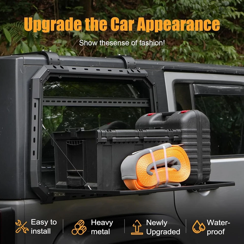 Panel de mesa de almacenamiento ventana trasera multifuncional para Jeep Wrangler JK 2007-2018 Foto 2 de 4