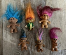 Vintage Troll Set Of 6 DAM - TNT - RUSS Forest Vintage Troll Dolls Mixed Sizes