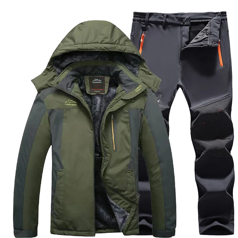 Mens Outdoor Tactical Combat Jacket Pant Set Windproof Waterproof Winter Warm UK