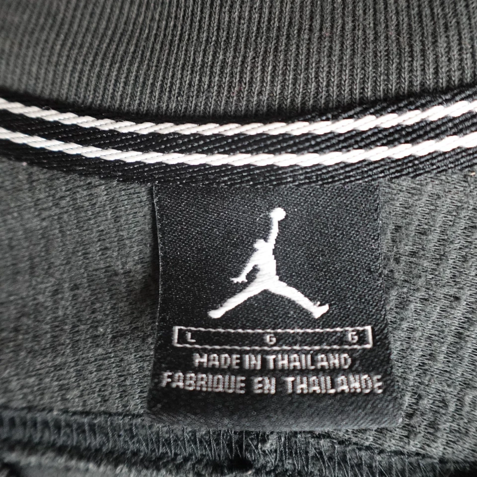 复古 Jordan 衬衫大号灰色保暖 V 领罗纹刺绣双面 — 第 4/4 张图片