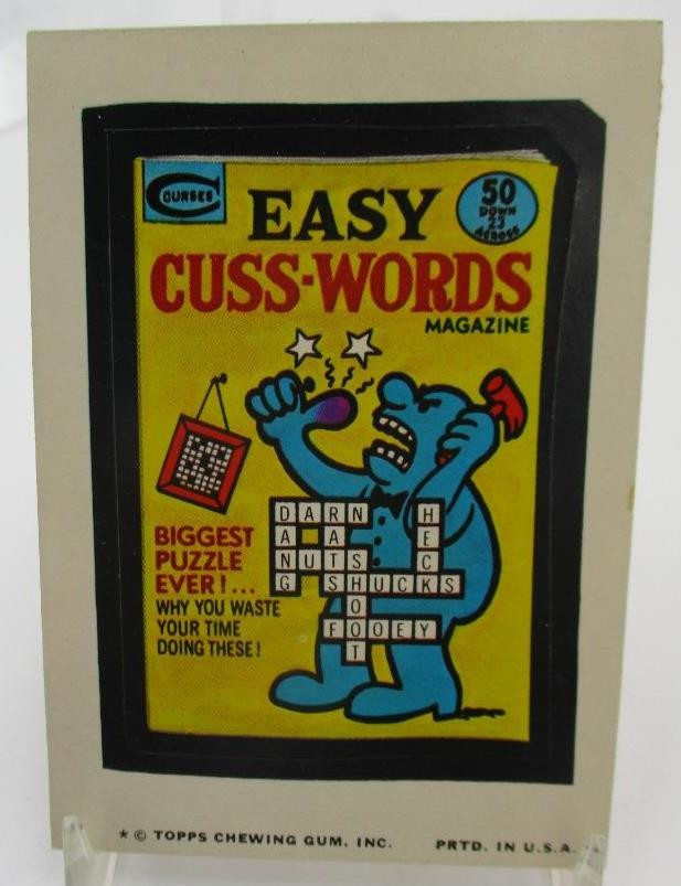Vtg 1974 Topps Wacky Packages Easy Cuss-Words Card VG+ Series 11