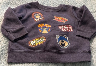 Garanimals 12M Cute Bear Hug Sweatshirt, Roar Wow Bear Friends Forever BFF! 