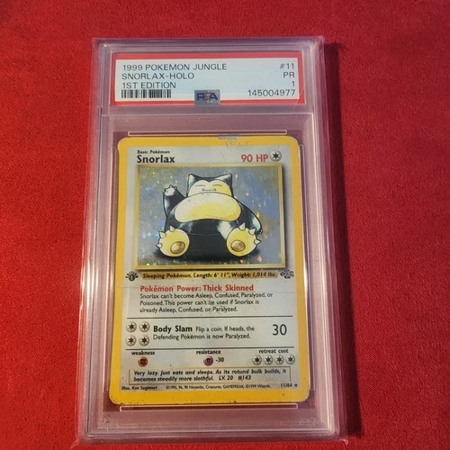 PSA 1 Poor 1ST EDITION 1999 Pokemon Jungle Snorlax 11/64 Holo Foil Rare WOTC