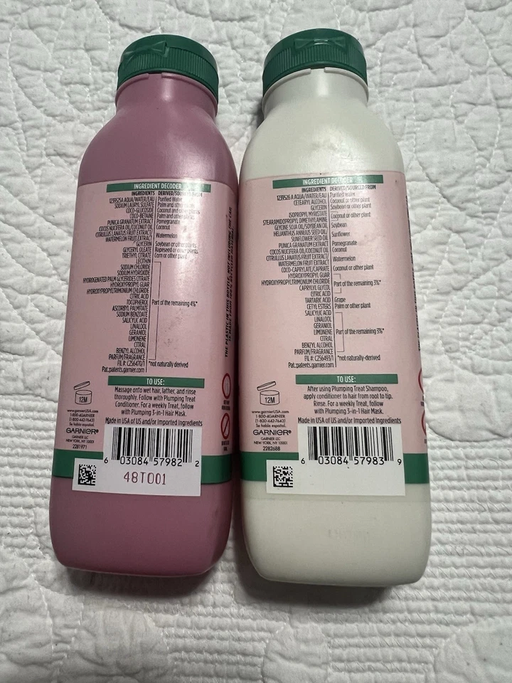 2 Pack- Garnier Fructis Plumping Watermelon Shampoo & Conditioner 11.8 oz - Image 2 of 4