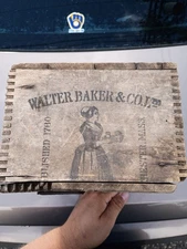 Walter Baker & Co Wooden Crate Chocolate Paris Exposition 1900 Award 11x7x8