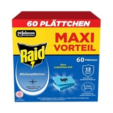 Raid Moskitostechplatten, 60 Geruchlose Pl&auml;ttchen f&uuml;r Gew&ouml;hnliche M&uuml;cken und Tig
