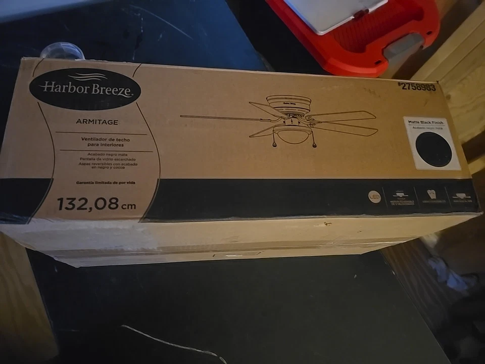 Flush Mount Indoor Ceiling Fan 52-in Matte Black With Light Home Improvement Fan - Image 4 of 4