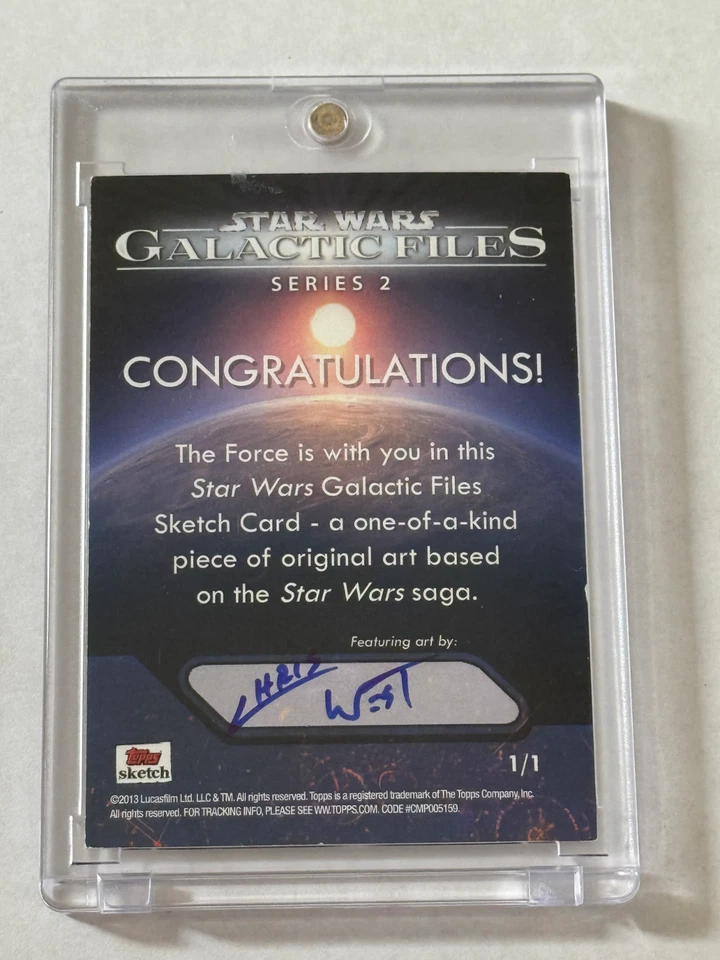 2013 Topps Star Wars Galactic Files Series 2 - Vizam - Sketch Card by Chris West - Image 2 of 2
