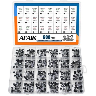 Transistor Set NPN PNP, 600 Stück, 24 Werte, für Verstärker, Motoren, Lautspr...