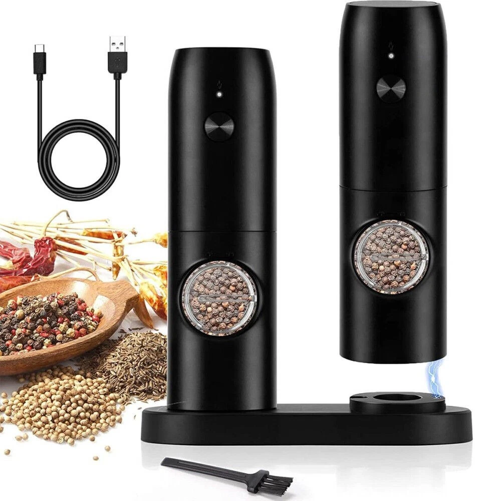 2x Electric Salt and Pepper Grinder Rechargeable Salt Mill Adjustable Coarseness
Opens in a new wind