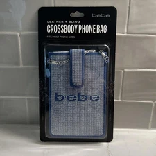 Bebe Leather & Bling Crossbody Phone Bag - Fits Most Phone Sizes Y2K Bling