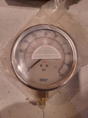 #ad WIKA 200 PSI Air Pressure Gauge 4quot; Dial 1 4quot; NPT Bottom Mount $35.00