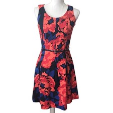 Tommy Hilfiger Dress Size 2 Fit & Flare Belt Floral Flirty Wedding Guest Event