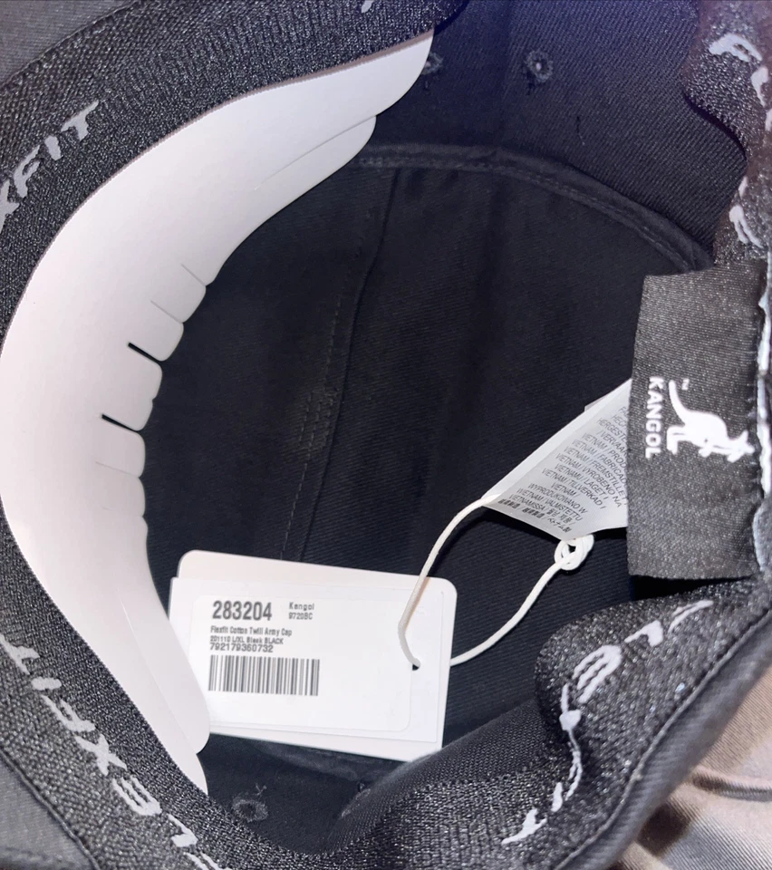 Kangol мужской хлопок саржи армия крышка с надписью логотип вышитый черный размер L/XL - Изображение 4 из 4