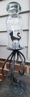 Vintage Etched Upcycled Glass Cloche On Metal Stand W/ Cat Inside — photo 2