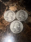 1942 WASHINGTON SILVER QUARTER LOT OF 3