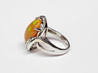 HUGE 14k White Gold WELO OPAL & Diamond Accent Freeform Ring Sz 9 — photo 4