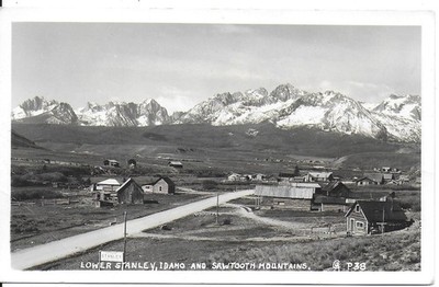 Unposted RPPC Lower Stanley Idaho & Sawtooth Mountains 1920-30s