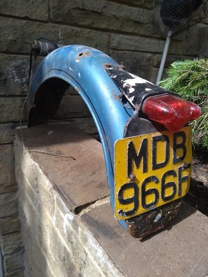 BSA BANTAM D7/10/14 SCHUTZBLECH HINTEN MIT NUMMERNSCHILD