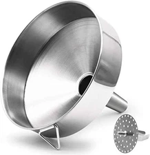 Super Large Stainless Steel Funnel with Detachable 7.9 Inch, Silver 