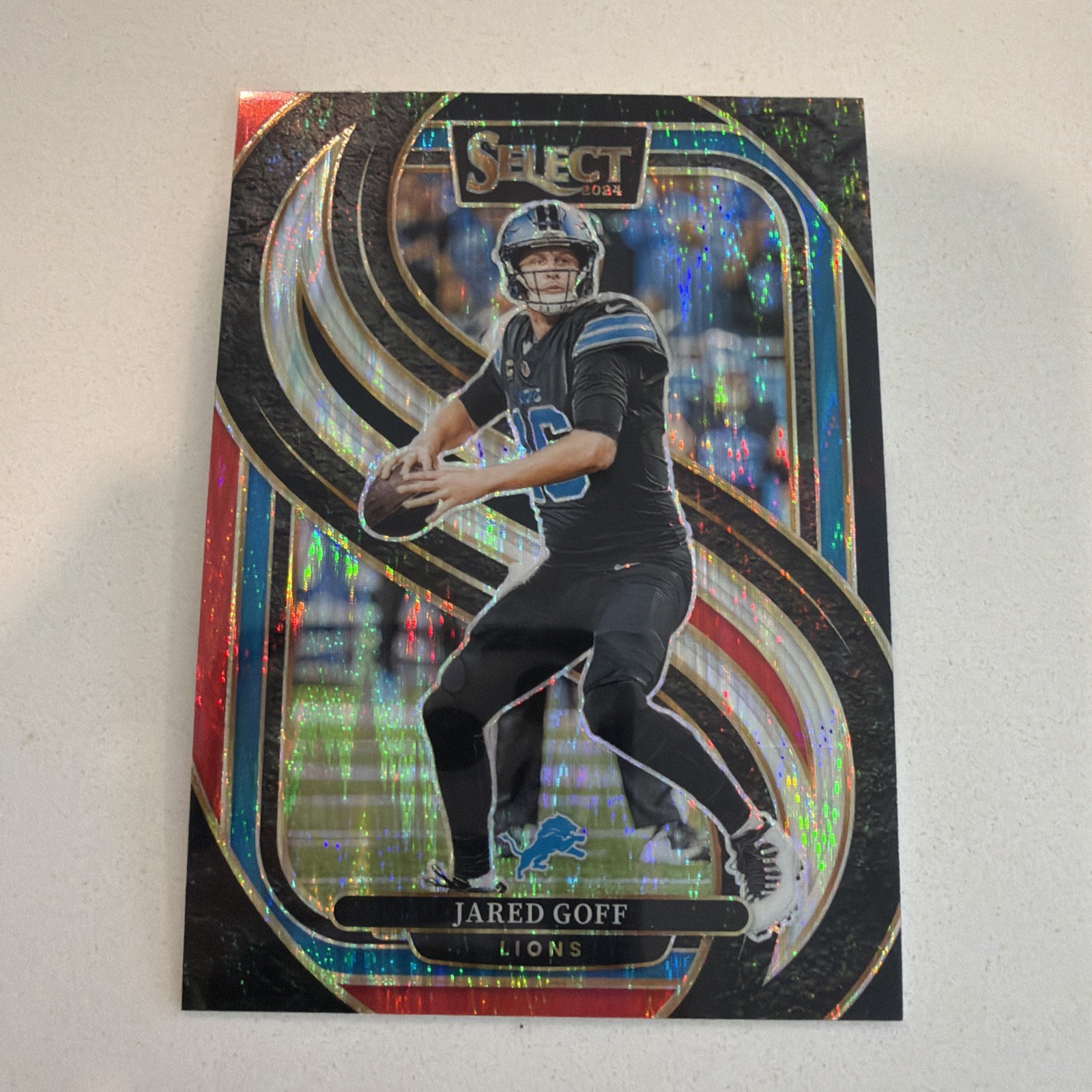 Jared Goff Red Blue Prizm Shock #123