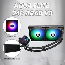 Aqua Elite 240 V3 AIO Liquid CPU Cooler for AMD Intel PWM Fans 3